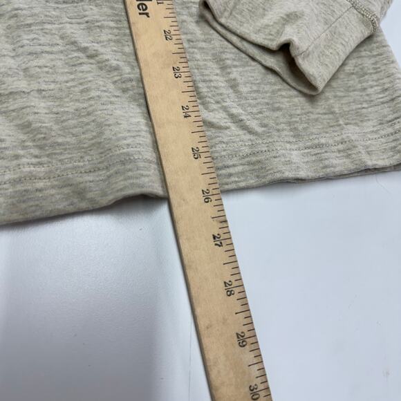 J. Crew Sweater Mens Medium Heathered Cream Grey Double Knit Half Zip Pullover - Picture 7 of 9